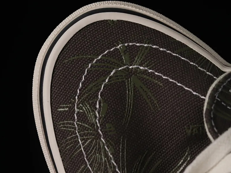 All categories Vans Vans series Vans Hi Vans high-top Vans Sk8-Hi 138 Decon Vans official black dark green palm leaf print high-top casual sneakers VN0A4UMNB73